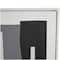 40" x 59" White Abstract Textured Canvas Framed Wall Art with Various Geometric Shapes & Black Accents